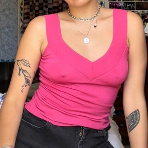 banana republic retro hot pink tank 💗